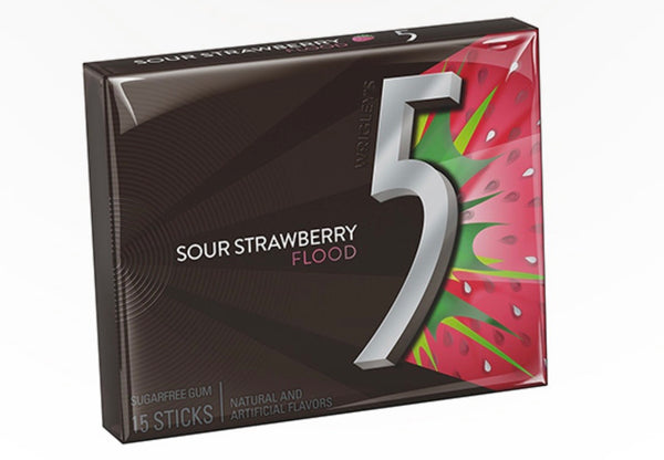 5 Gum Sour Strawberry
